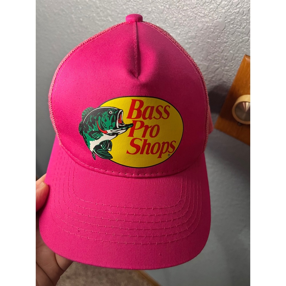 Bass Pro Shops Pink Mesh Trucker Hat Adjustable Snapback Fishing Cap OSFM